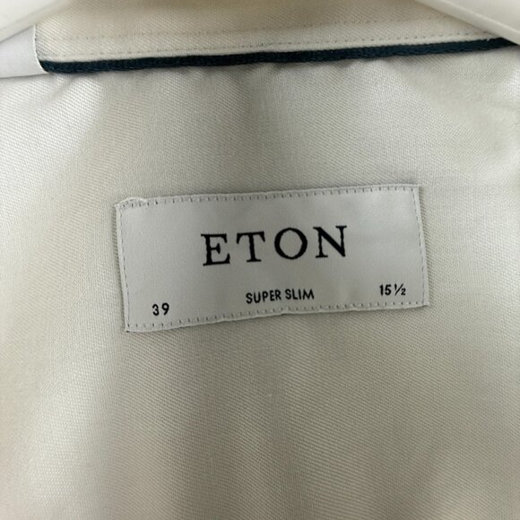 Eton White Romania Cotton Cutaway 15.5 Super Slim Signature Twill Mens Button Up - Picture 11 of 16